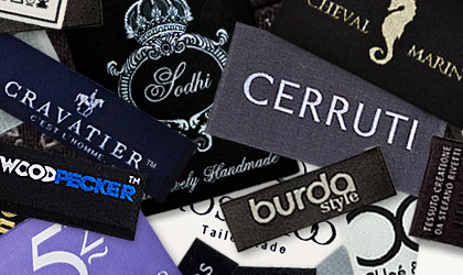 1000 Custom Clothing Labels Black Fabric Sew in Sew on Labels